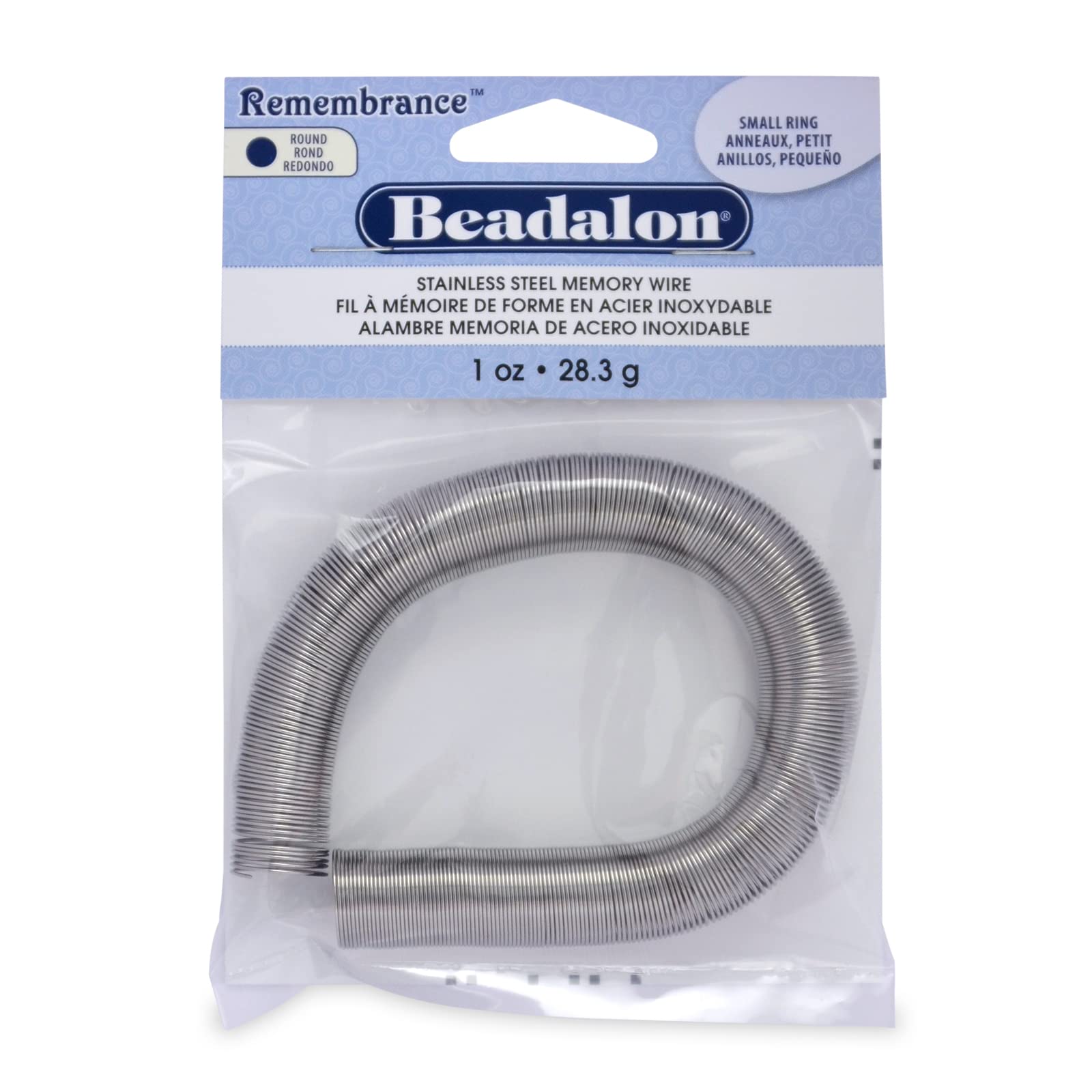 Fil de mémoire pour bague en perles Beadalon acier lumineux petite taille 28,3g
