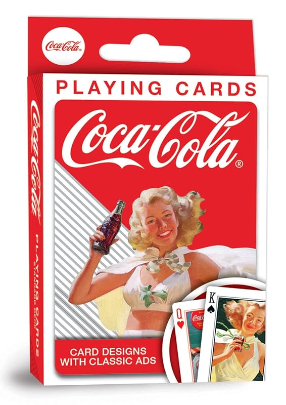 MasterPieces Family Games - Coca-Cola Vintage Pin-ups Playing Cards - Officially Licensed Playing Card Deck for Adults, Kids, and Family