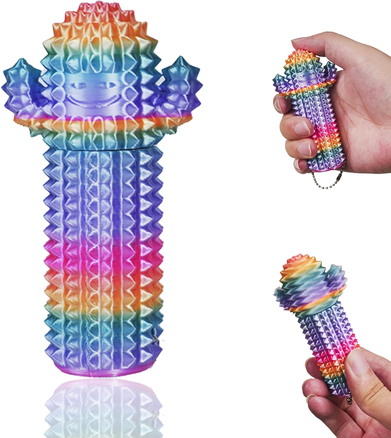 Little Ouchies Cactus Fidget Toy - Pain Stim Toy with Spinning for Anxiety Relief, Spiky Sensory Fidget Toys for Adults Teens, Stress Relief Novelty Gifts,1PCS Colorful