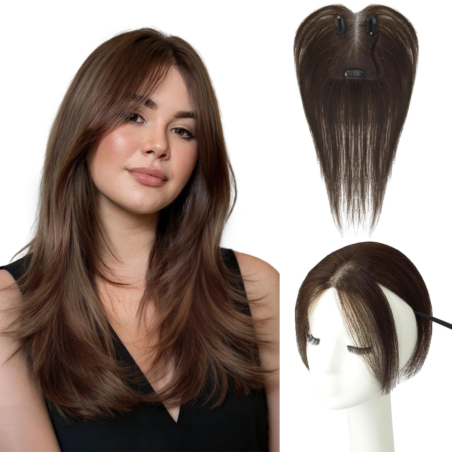 Hair Toppers for Women - Real Human Hair Bangs