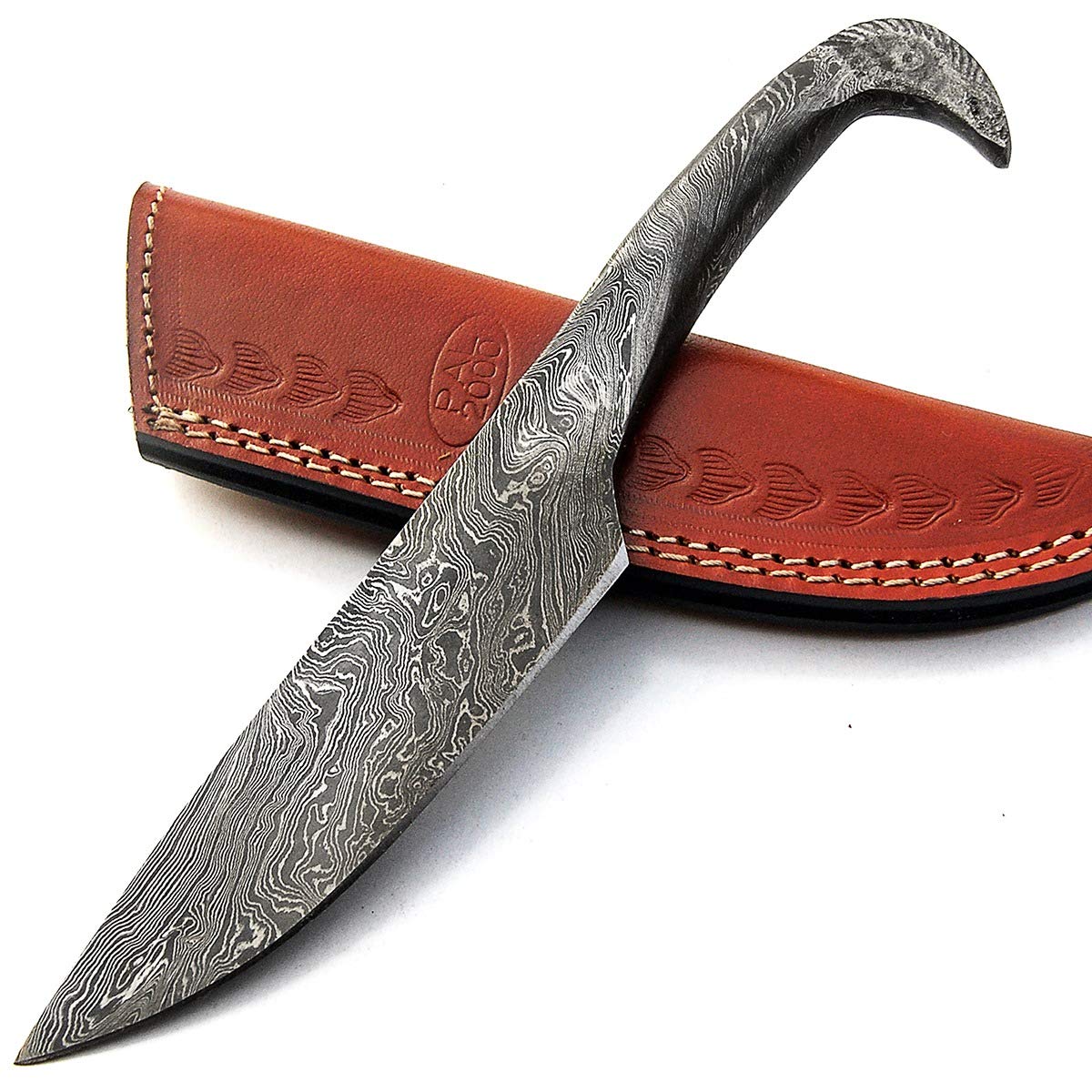PAL 2000 Cuchillo hecho a mano personalizado, Cuchillo Hoja de Acero Damasco, con Funda de Cuero, Cuchillo de Chef hecho a mano, 9379