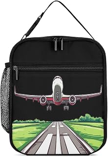 Airplane Aviation Aviator Flight Pilot Lunch Bag for Adults Reusable Lunch Pail Bag Insulated Lunch Box Tote for Work Travel Office