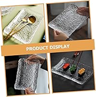 Vista 4 de Plato de vidrio de estilo japonés Plato de vidrio para el hogar Plato de sashimi para el hogar Plato de servir Plato creativo Plato de postre