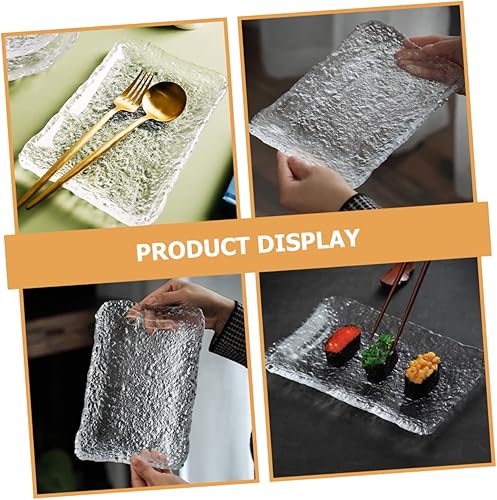 Miniatura 4 de Plato de vidrio de estilo japonés Plato de vidrio para el hogar Plato de sashimi para el hogar Plato de servir Plato creativo Plato de postre