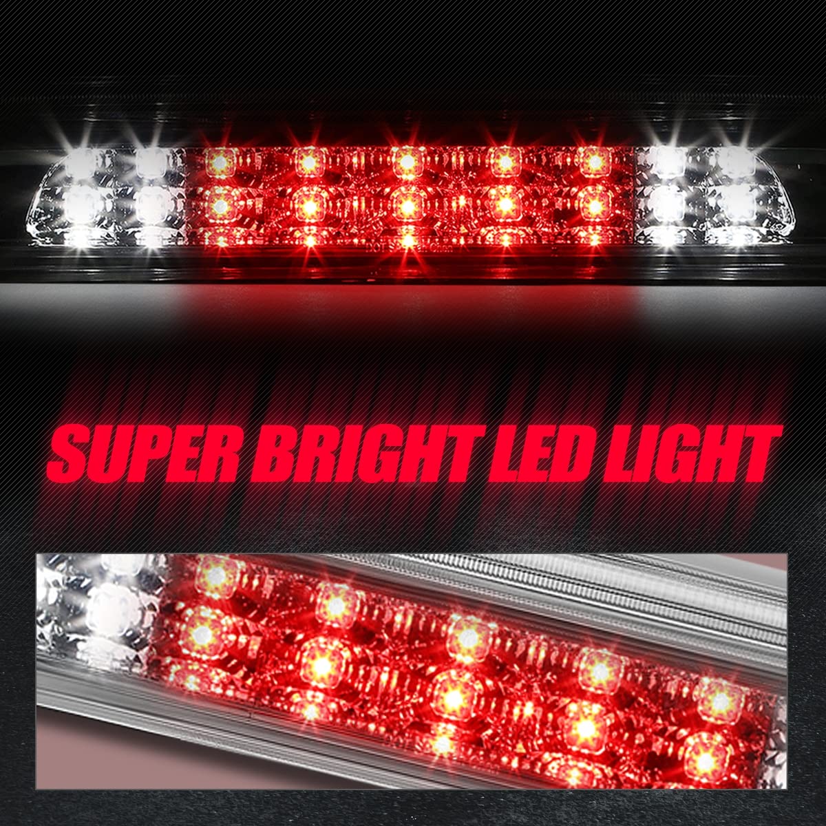 Speed Daddy 2-Row LED Third Brake Light For 2007-2018 Toyota Tundra – Chrome Housing, Clear Lens