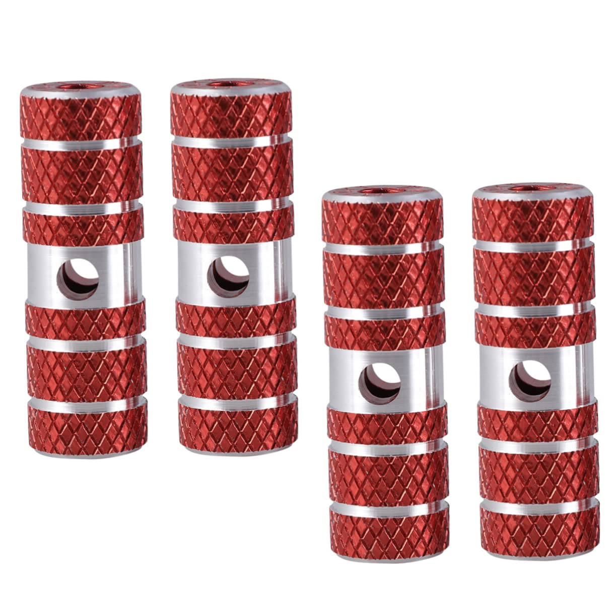 BCOATH Mountain Bike Pegs Set Aluminum Alloy Cylinder Foot Pegs 9.5mm 10mm Fit Stunt Bike Pegs for Bicycle Red Easy Install