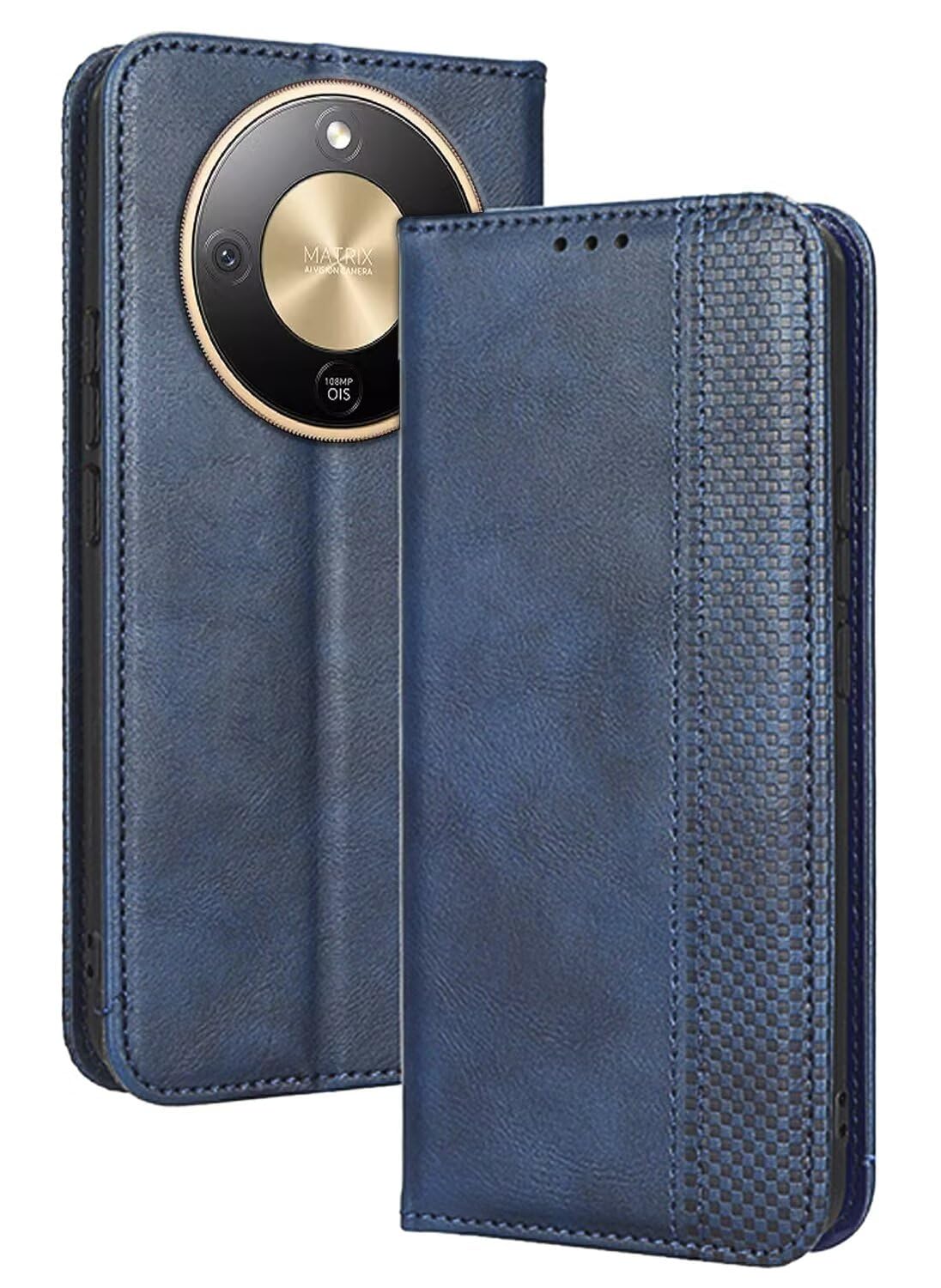 RankOne Wallet Case for HONOR Magic8 Lite 5G / HONOR X9D (6.79" Inches), Magnetic Flip Leather Cover with Card Slots Kickstand Blue