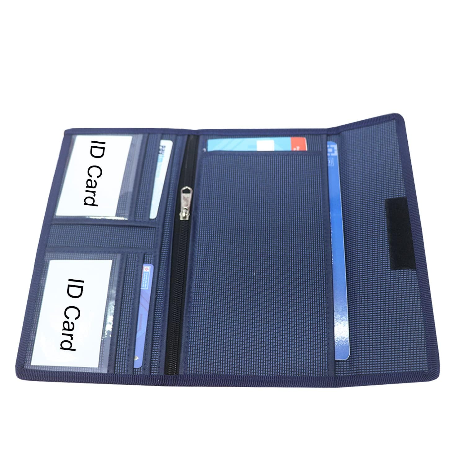 HCS Cheque Book Holder Passport Passbook Holder Wallet Credit and Debit Card Holder Multi Pocket Expanding Zip Pouch Travel Organizer Bag Case for Small Accessories 2