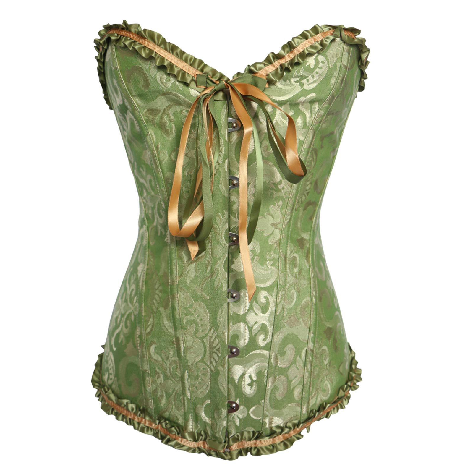 Sexy outfit Damski gorset w dużych rozmiarach Stylowy, kwiatowy, żakardowy gorset gorsetowy Sznurowany gorset modelujący biust