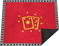 Vista 6 de Patrón de tarjeta estrellas luna bordado tela de terciopelo parte trasera partícula inferior con bolsa de cartas de tarot..