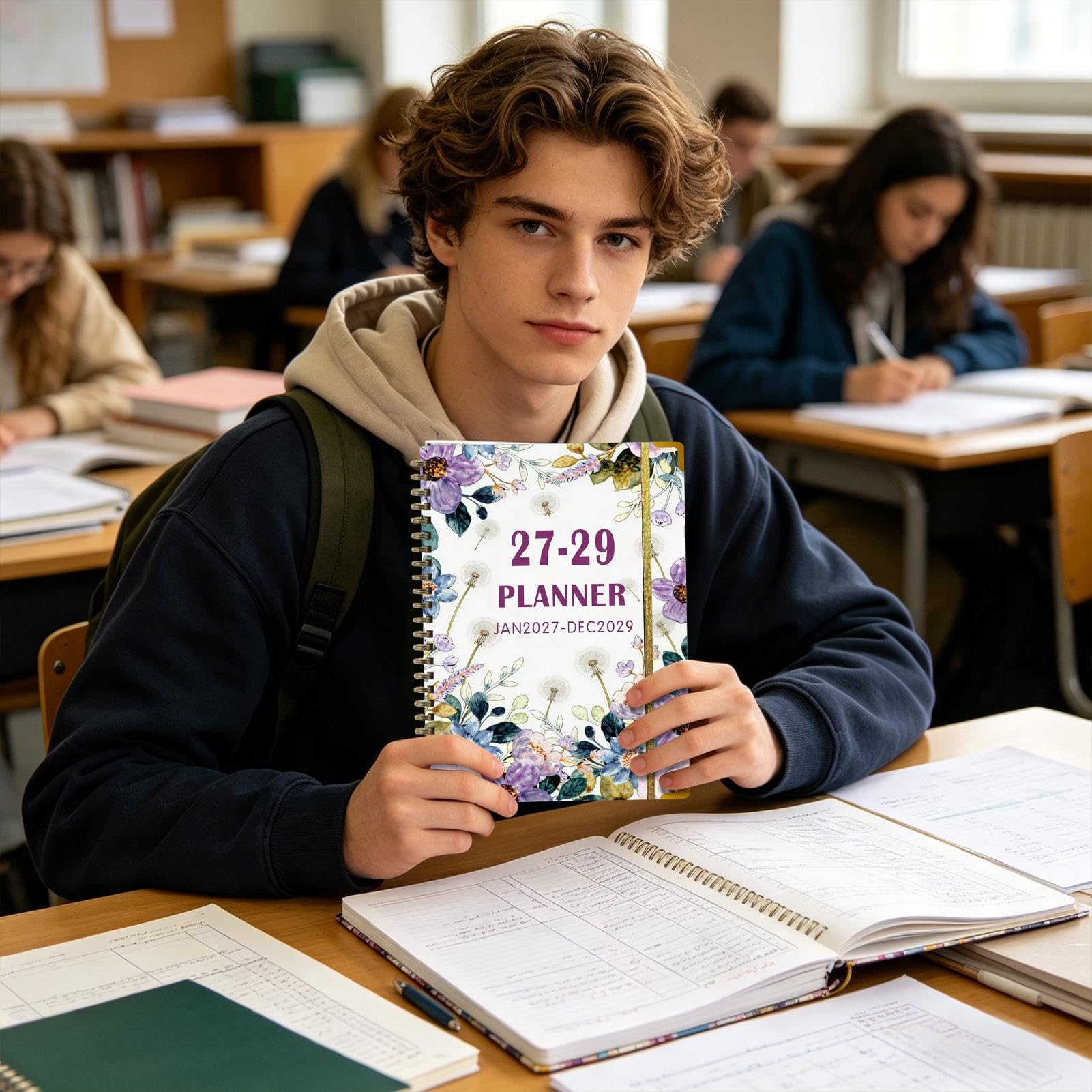 Taccuino di pianificazione giornaliera 2027-2029 Agenda Settimanale, Diario | Pianificatore Giornaliero Degli Orari, Impegni Per Viaggio, Casa, Lavoro, Studio, Scuola, Università E Sc