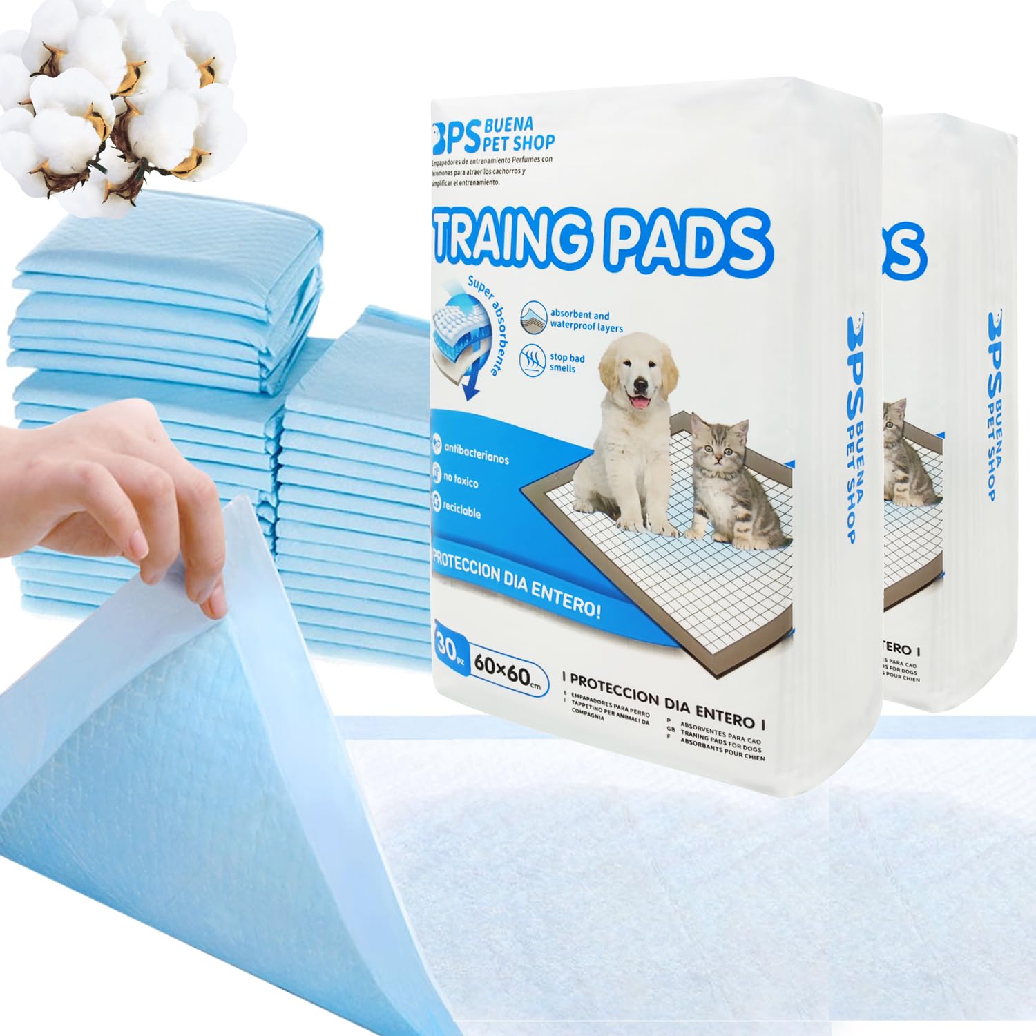 Alèses d’éducation BPS® pour chien et chat - Parfumées à la phéromone pour attirer les chiots et faciliter leur éducation - BPS-2166 BPS-2170
