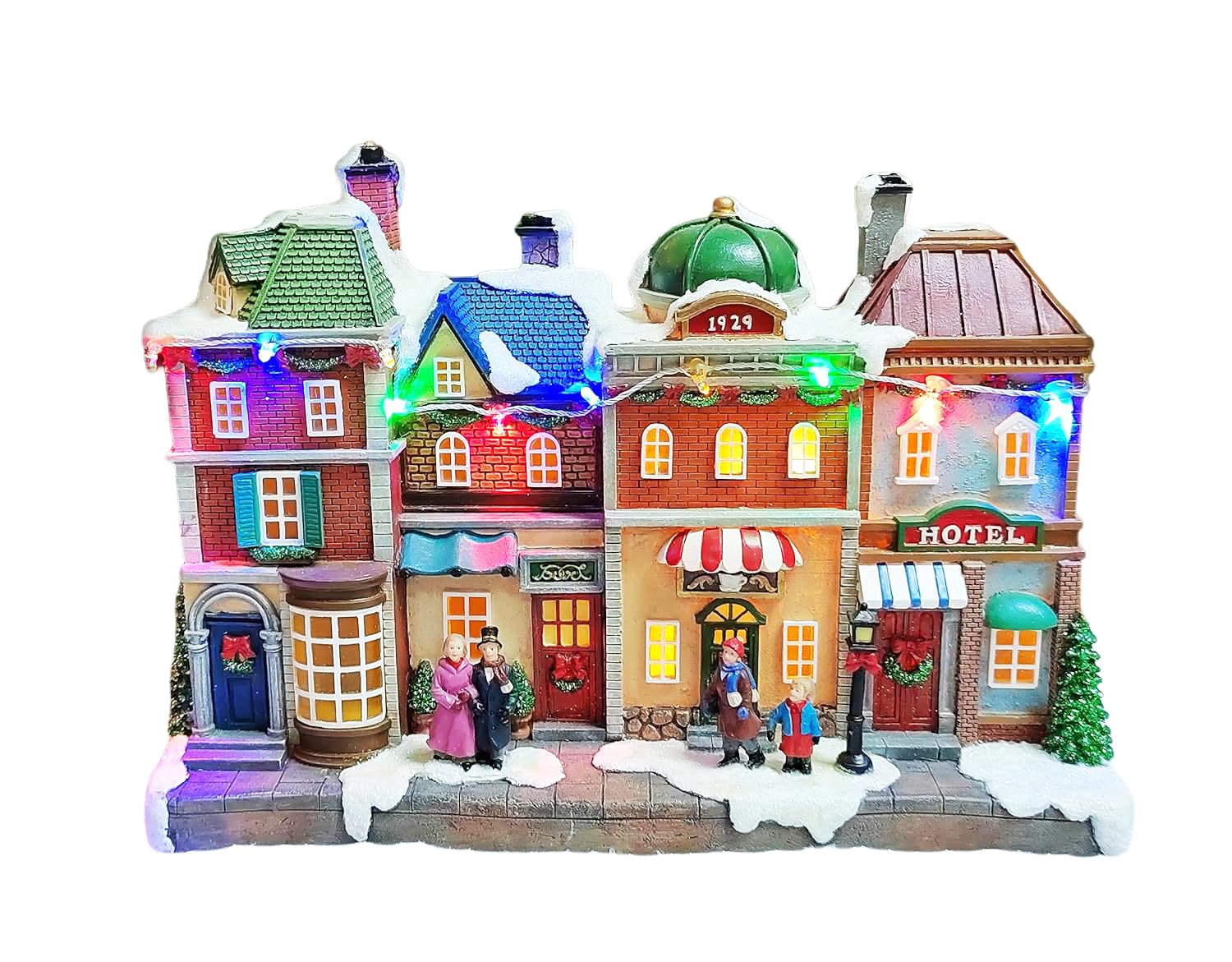 Village de Noël animé 22 cm avec LED et musique de MOMENTS IN TIME