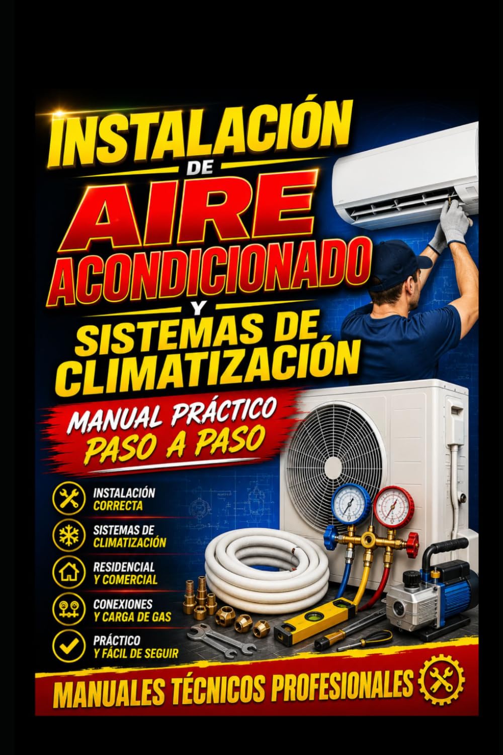 Instalación de Aire Acondicionado y Sistemas de Climatización: Manual Práctico Paso a Paso: Manuales Técnicos Profesionales (Academia HVAC en Español)