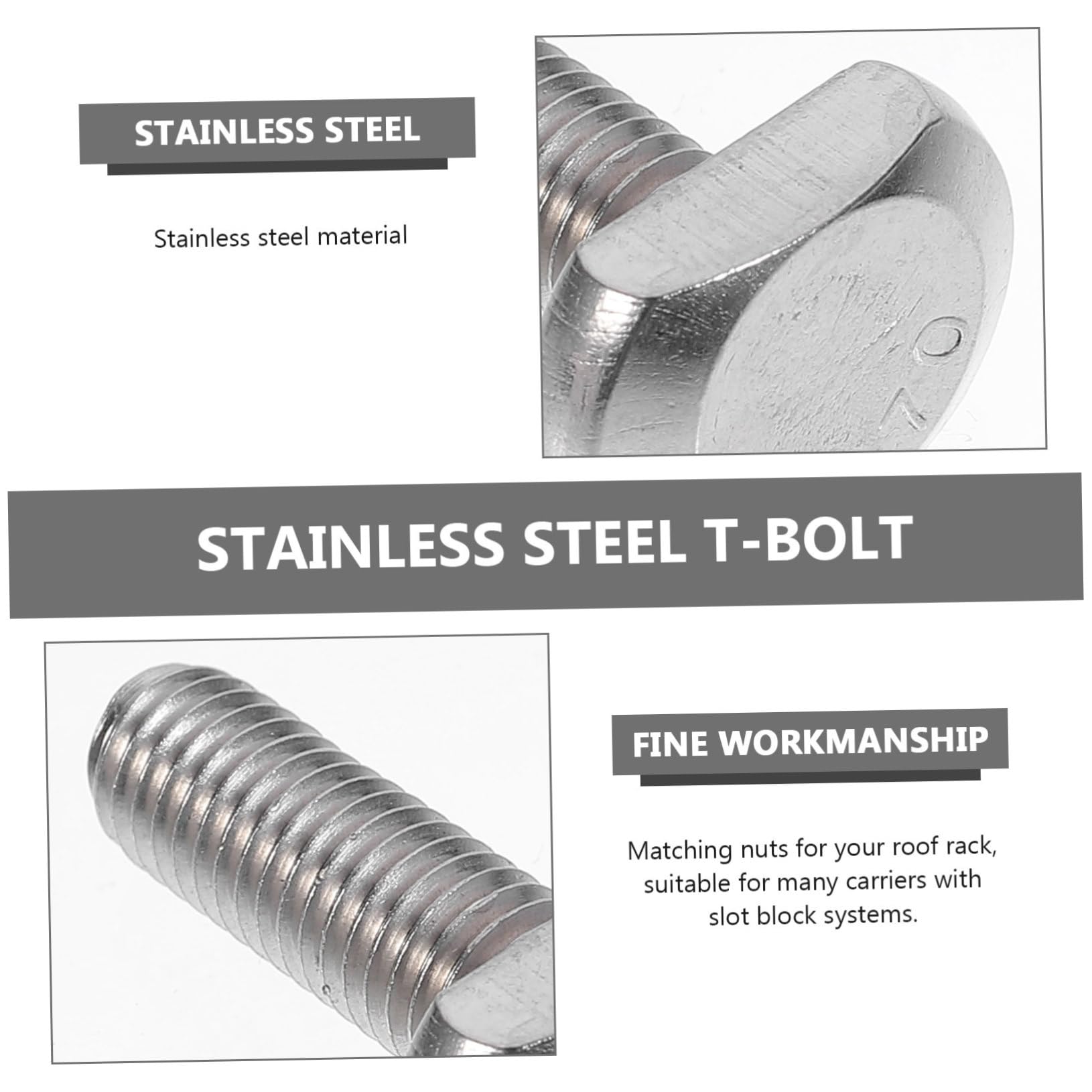 Wakauto 4 Pieces T-Bolt Inline Wheel Bolt Replacement Inline Skating Screw Axle Fastening Screw Accessories Built-in Stainless Steel