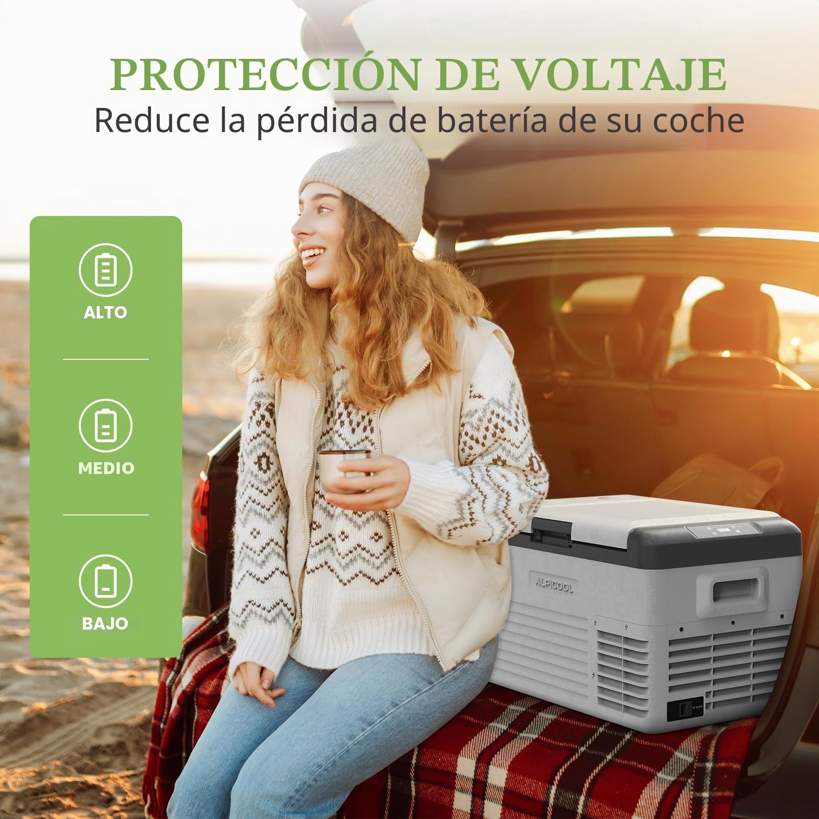 Alpicool CL30 Nevera Portátil Eléctrica 29L, Nuevo 2026 de Nevera de Coche 12V /24V DC, 20°C a -20°C Nevera Compresor, Refrigerador de Coche para Hogar, Camping, Viajes, Automóvil, Camión, Gris