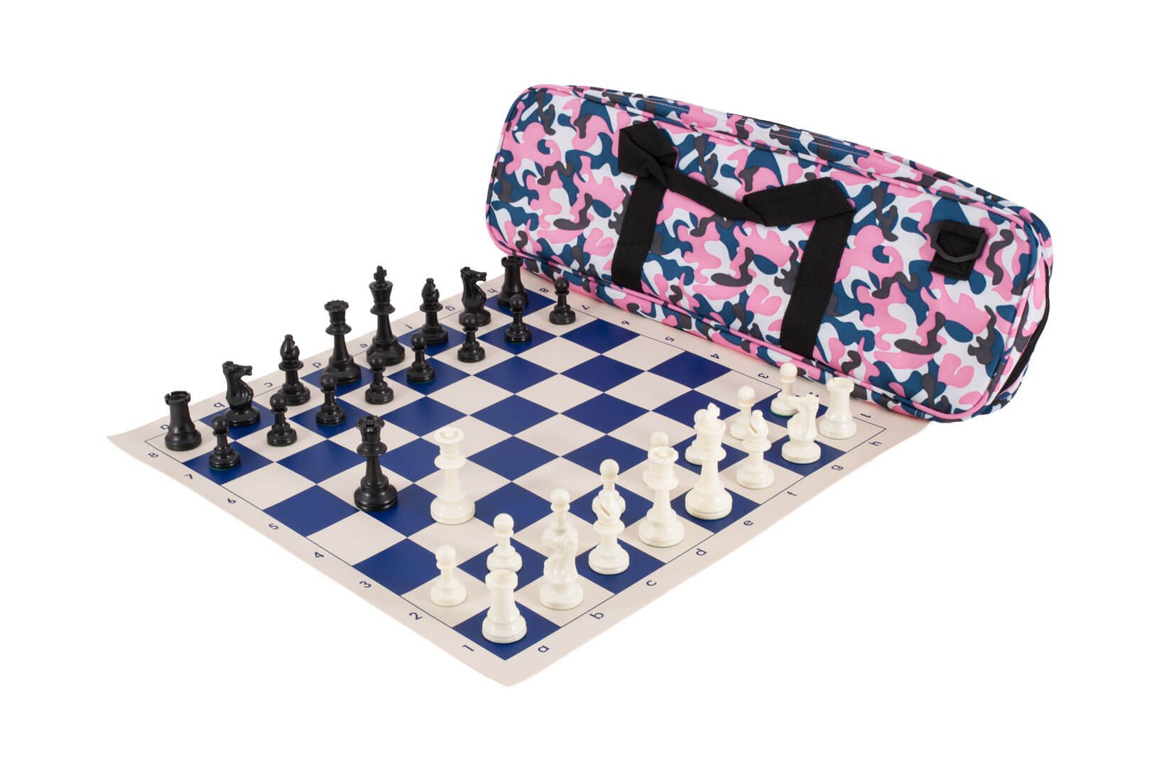 Deluxe Chess Set Combination - Solid Plastic - Pink Camo