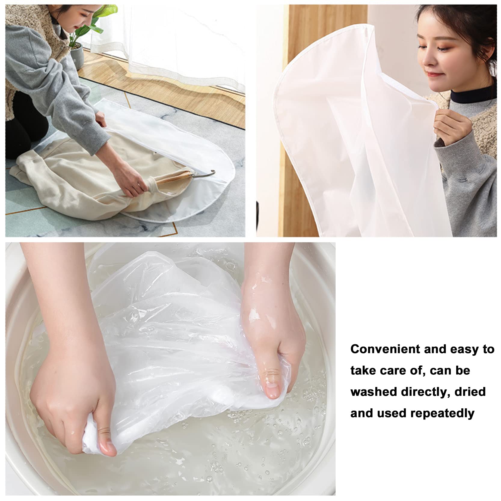 Fundas Para Ropa Bolsas Protectoras Con Cremallera,6 Piezas Impermeables A PruebPara Fundas Para Ropa,Fundas Para Trajes De Vestir Para Almacenamiento En Armario,Se Puede Lavar,A-60 x 120 cm