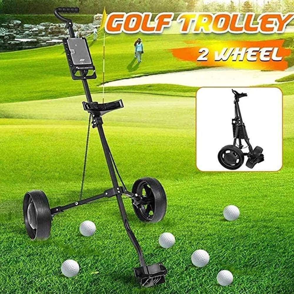 Golf Push Cart Push Pull Golf Trolley 2 Wheel, Lightweight Collapsible Bag Cart with Scoreboard, Folding Golf Pull Cart