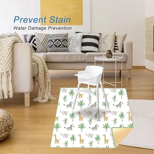 Miniatura 6 de Tapete para gatear para bebé tapete para gatear evita resbalones impermeable lindos patrones tapete para silla alta