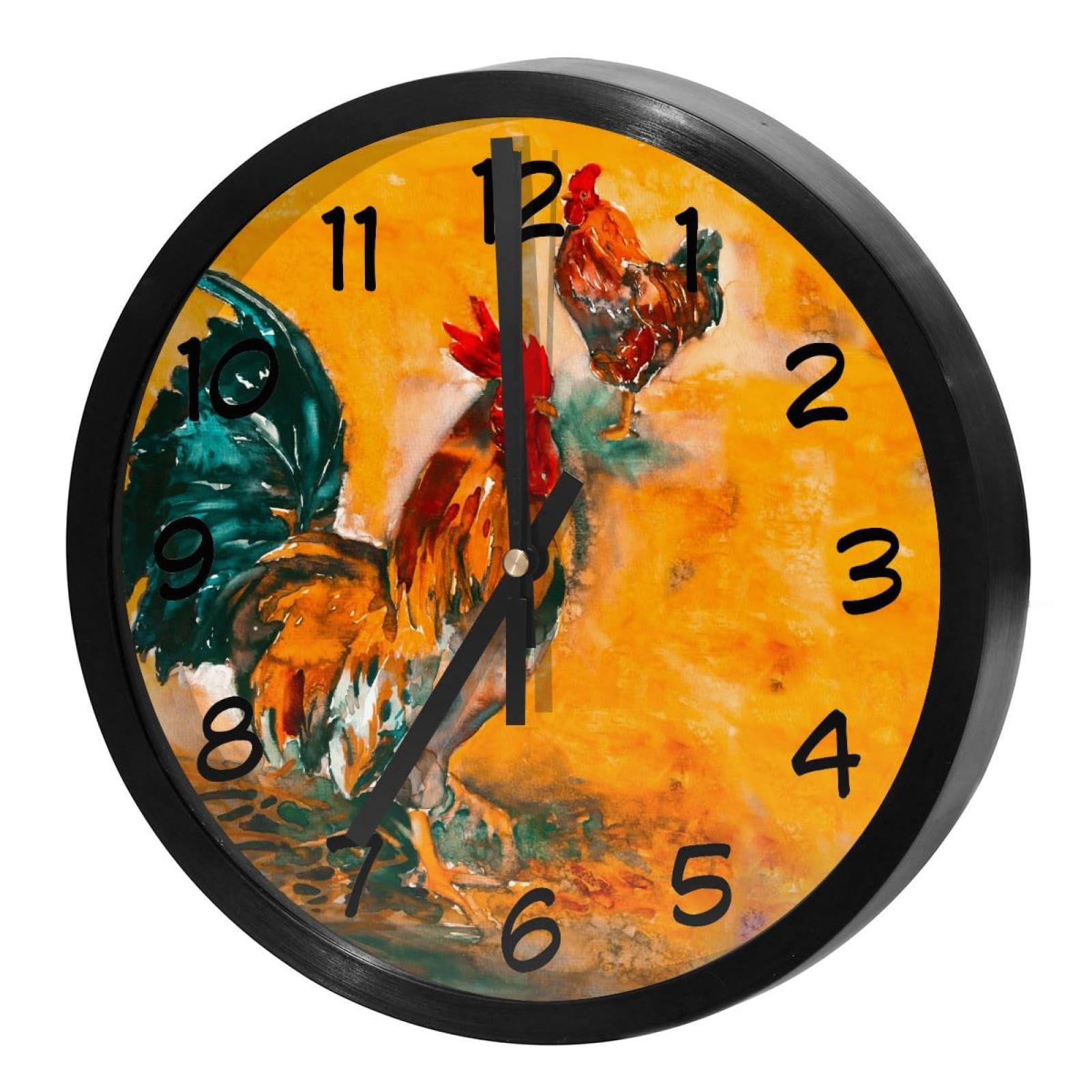 Horloge murale quartz silencieuse ronde décorative animal de ferme