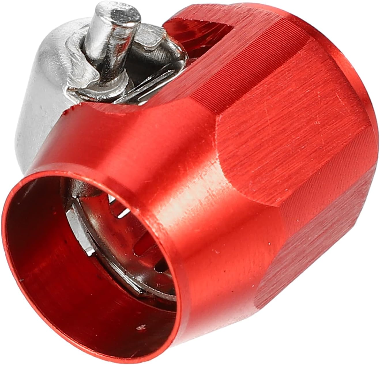 X AUTOHAUX 5 Pcs AN4 Hex Car Hose Finisher Flexible Pipe Clamp with Screw Red
