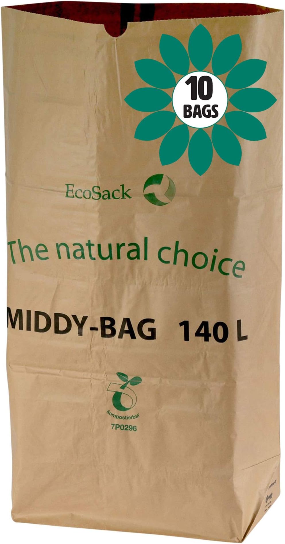 140 Litre x 10 Paper Compostable Wheelie Bin Liners - Biodegradable Sacks/Liners - Bioliner Eco Sack Bags with All-Green Composting Guide