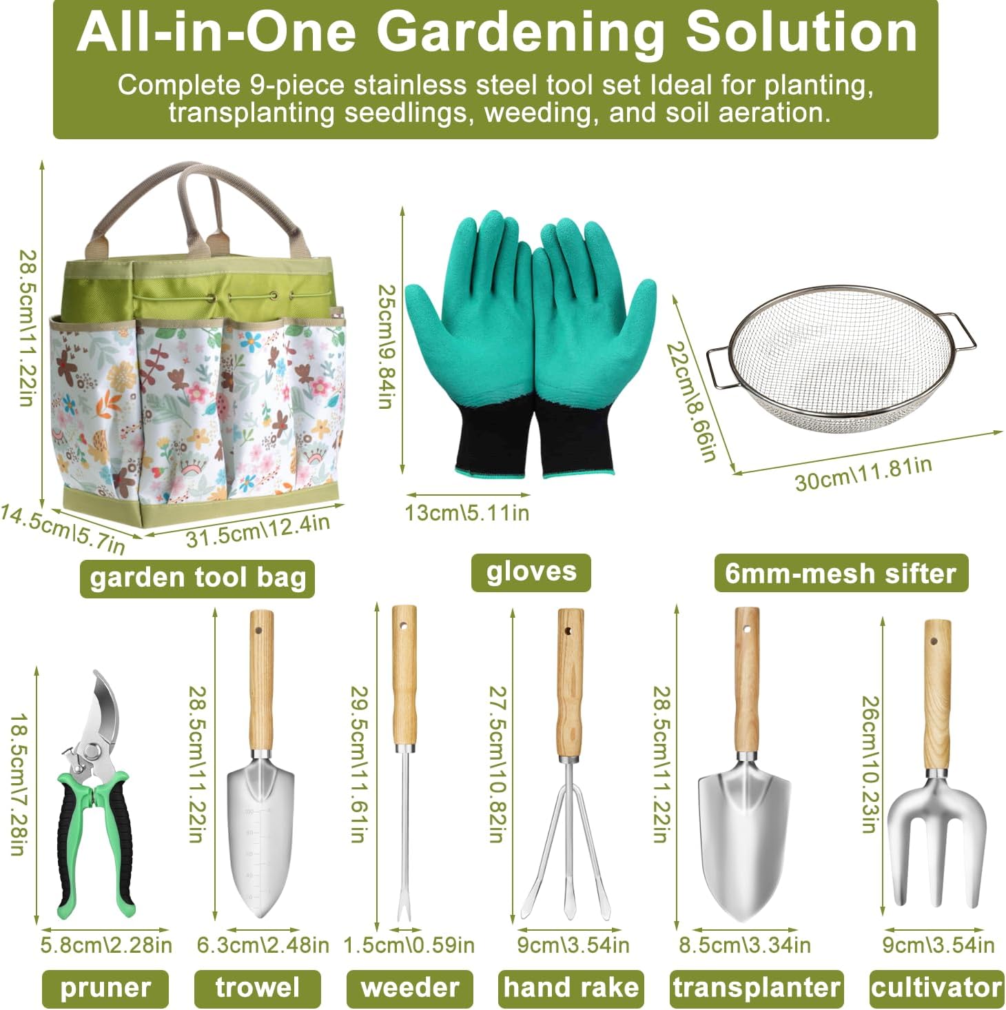 Soil Sifter for Gardening with Garden Tool, Heavy Duty Garden Sieve Rock Sifter for 5gallon Bucket,1/4 Inch Mesh Compost Sifter Dirt Sifter with Handle