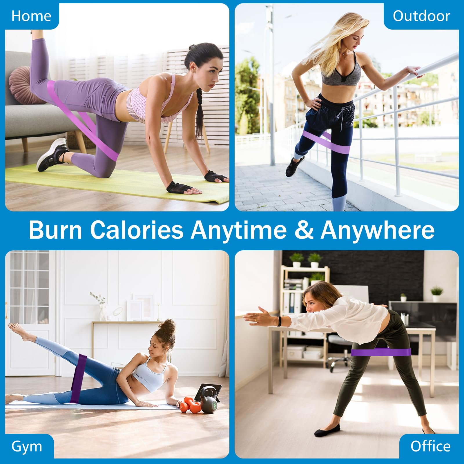 Bande Élastique Musculation Lot de 5, 5 Niveaux de Force, Fitness Pilates Yoga avec Sac de Rangement