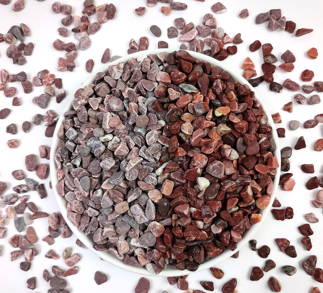 YISZM 2LB Succulent and Cactus Gravel Pebbles, 1/5 Inch Polished Stones Red