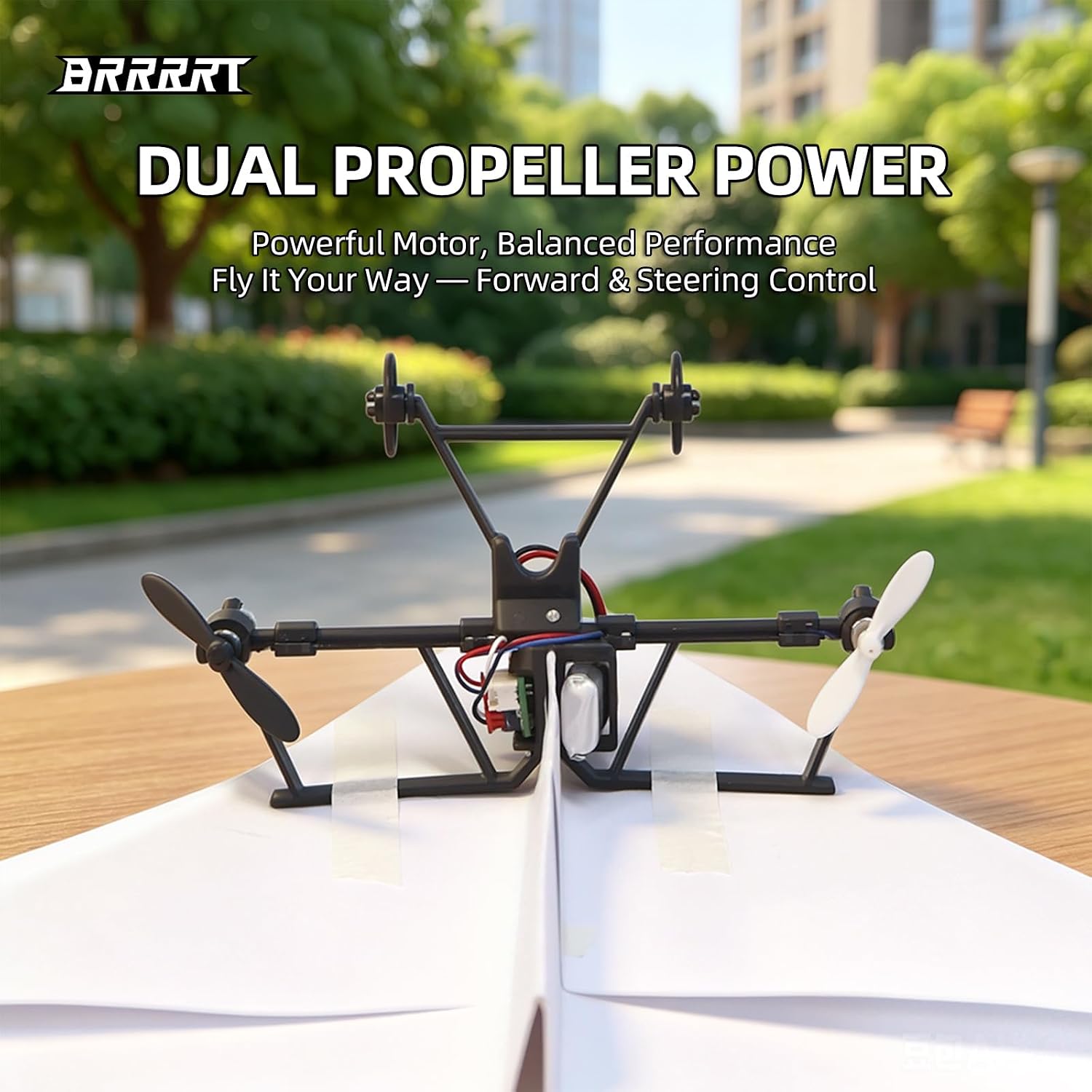 RC Paper Airplane Kit, DIY Remote Control Airplane with Gyro Stabilizer, Dual Propellers, Lightweight Foldable Easy to Fly for Hobbyists & Beginners