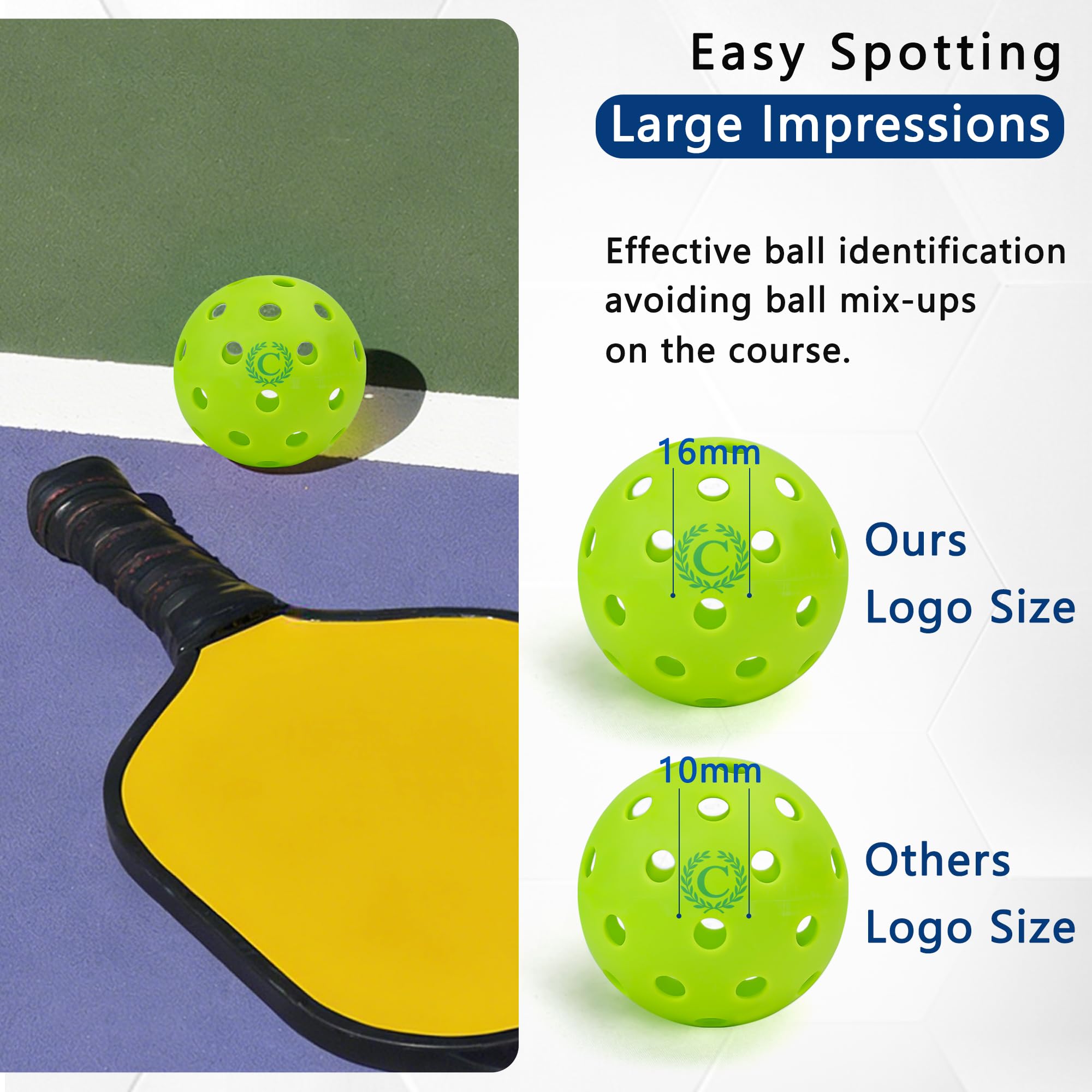 LACGO Spersonalizowany znaczek Pickleball, samotuszujący się marker Pickleball do identyfikacji kul, marynat, akcesoria do marynat, akcesoria dla mężczyzn i kobiet, entuzjastów pickleballa (litera C)