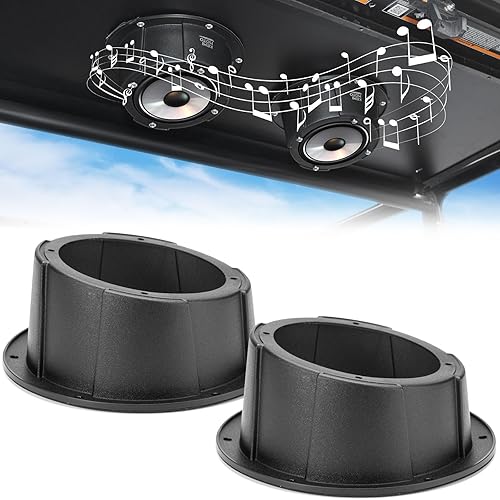 KEMIMOTO 2PCS Angled Speaker Enclosures Boxes Pods, Universal for 6.5" Speakers Compatible with UTVs, RVs, Cars, Boats, Trunks, Trailers for 9.56 Inch Surface Mount (Black)