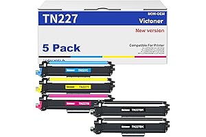 TN227 Compatible (5-Pack) for Brother HL-L3210CW MFC-L3710CW HL-L3270CDW Printer