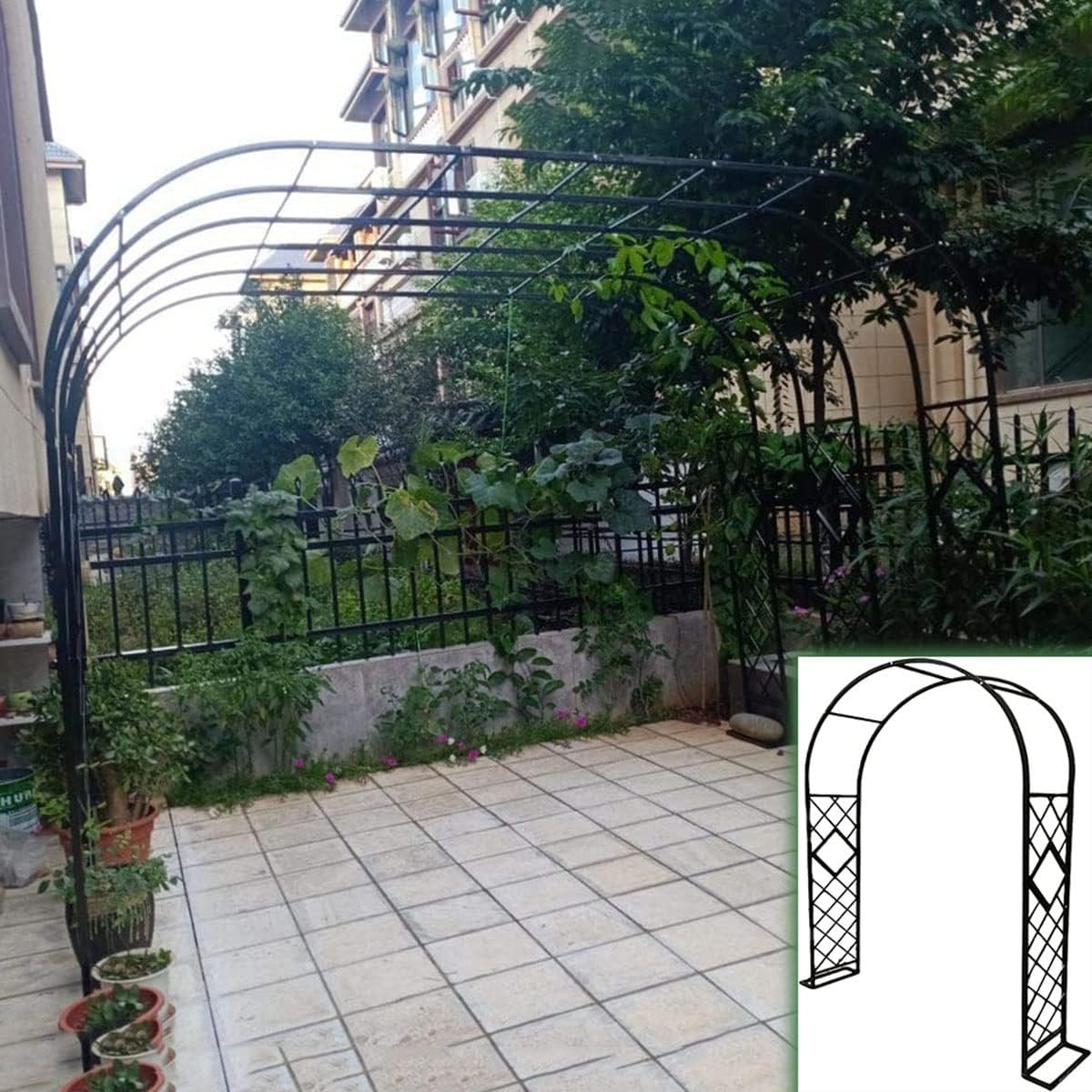 Gartenbogen Aus Metall - 2,40 M Rankhilfe Für Kletterpflanzen | Romantischer Blumenbogen