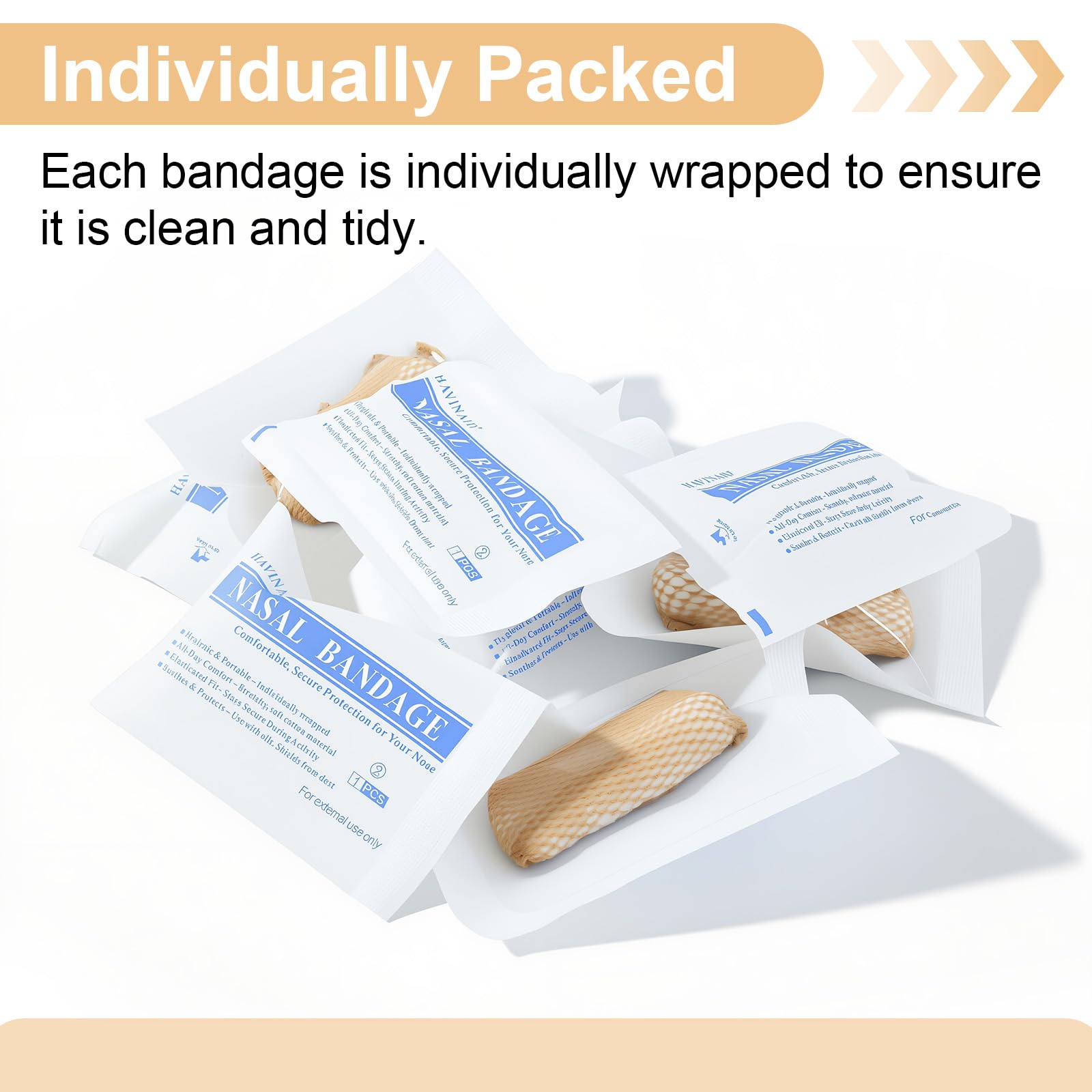 Heat-Sealed Individually Wrapped Nose Bandages Post-Surger 10 Pcs Beige — Amazon image 3