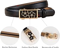 Vista 338 de Cinturón de cuero clásico con hebilla de metal para mujer con vestido de jeans Aah-negro-clásico