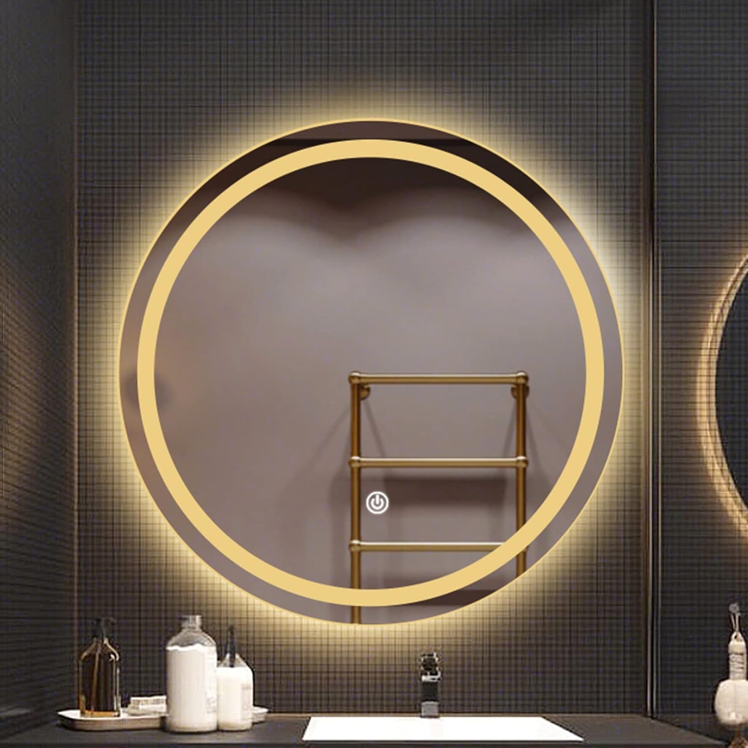LED Bathroom Mirror, Wall Mounted Round Mirror For Bathroom, Lighted
