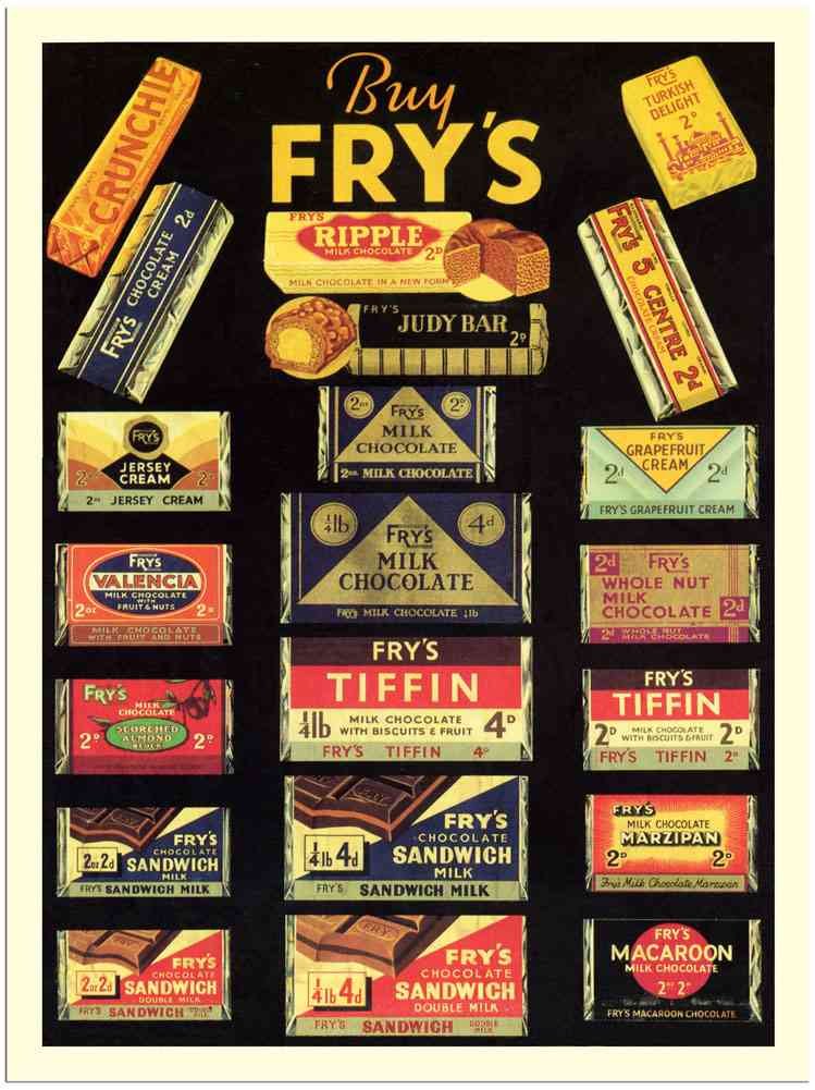 Libby's Emporium White Metal Sign 805 Frys Chocolates 1930S A4 12X8 Aluminium