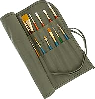 US Art Supply 24-Slot Canvas Paint Brush Holder Roll-Up Organizer - Protects Acrylic Oil Watercolor Brushes, Pencils & Art Tools