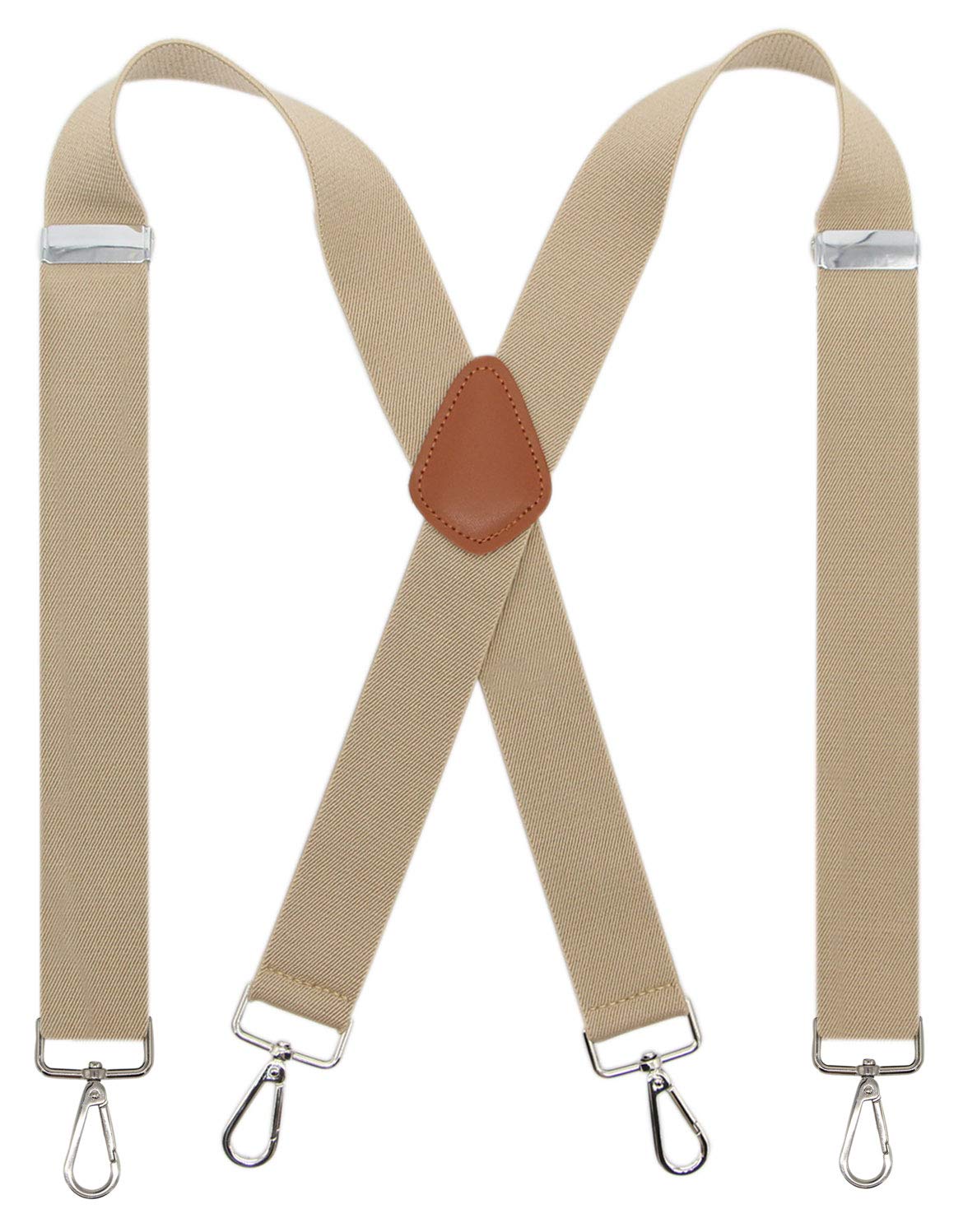 Men’s Heavy Duty X- Back 1.4 Inch Suspenders with 4 Snap Hooks