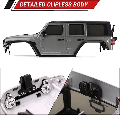 Miniatura 3 de INJORA Carcasa de distancia entre ejes de 6.10 pulgadas de 4.69 oz, kit de cuerpo de tapa dura ABS con parachoques delantero trasero para TRX4M