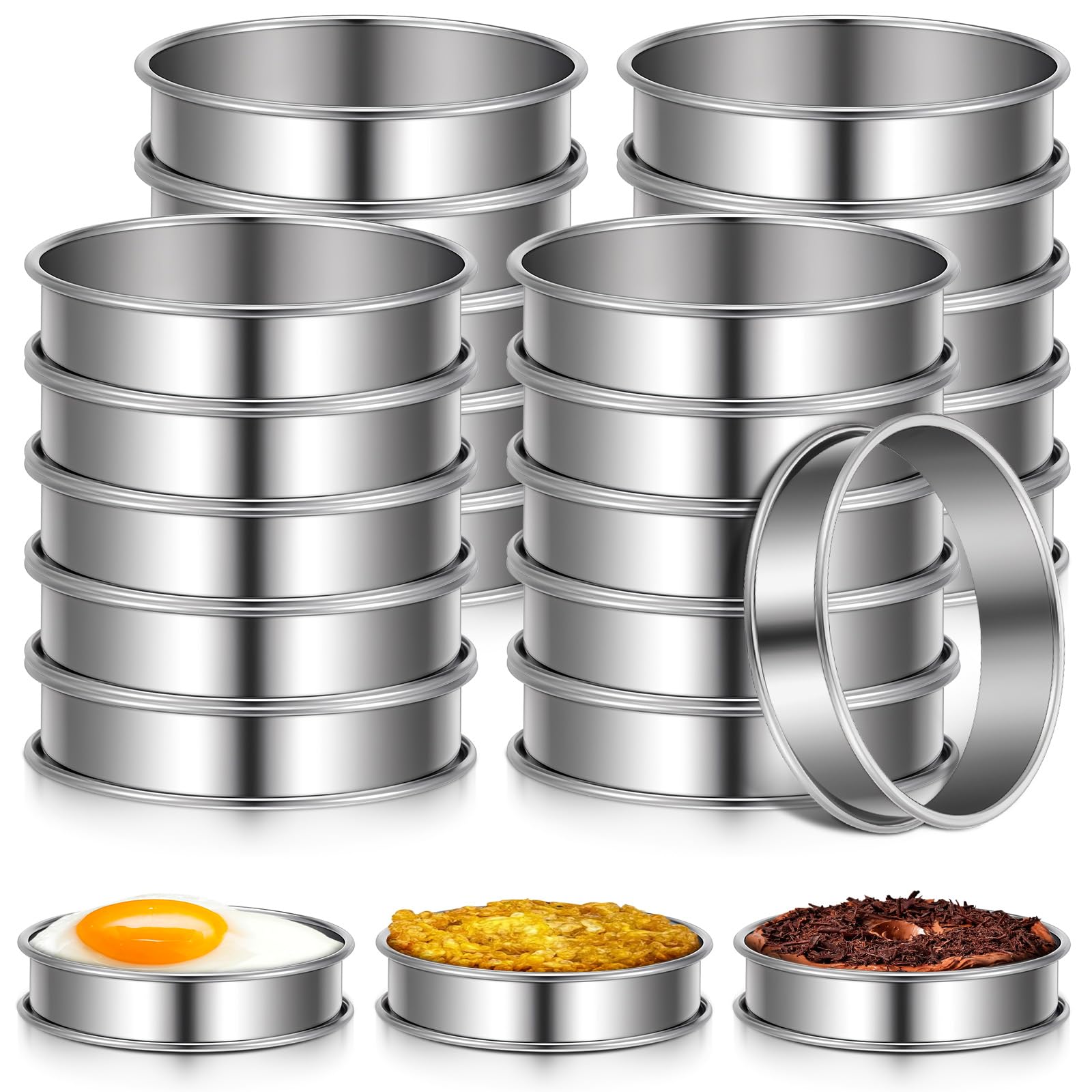 Stainless Steel Cookie Rings - 12 Pack -9