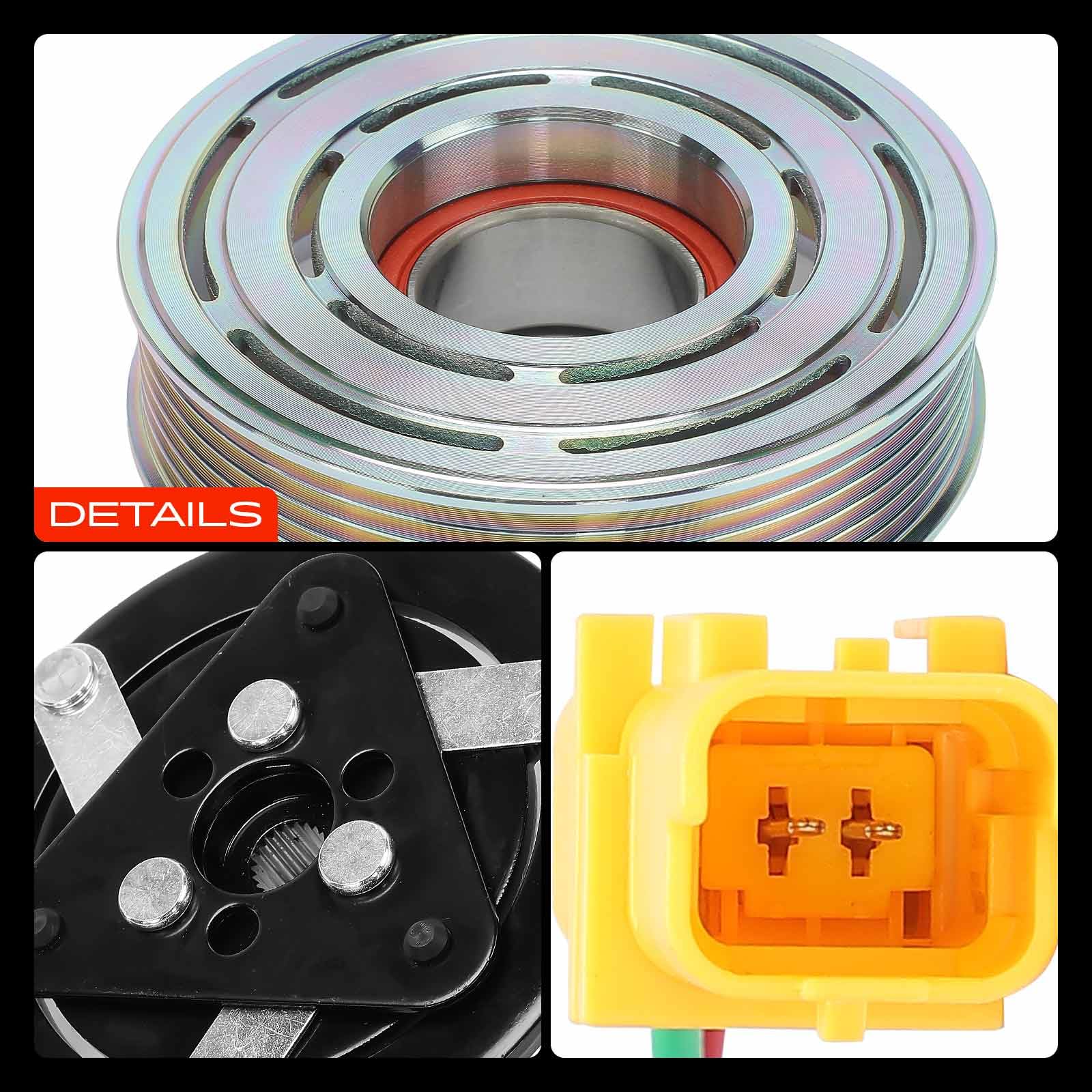 Frankberg Compresor Magnético AC Acoplamiento magnético Compatible con M.i.n.i R56 1.6L M.i.n.i cabrio R57 1.6L M.i.n.i R56 1.4L Berlingo Multispace B9 1.6L C3 I FC FN 1.4L Replace# 890041
