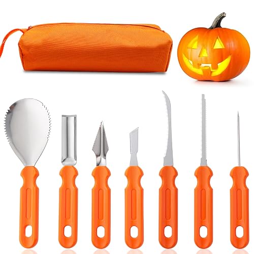 Halloween Pumpkin Carving Kit Tools, Professional Heavy Duty Carving Set,