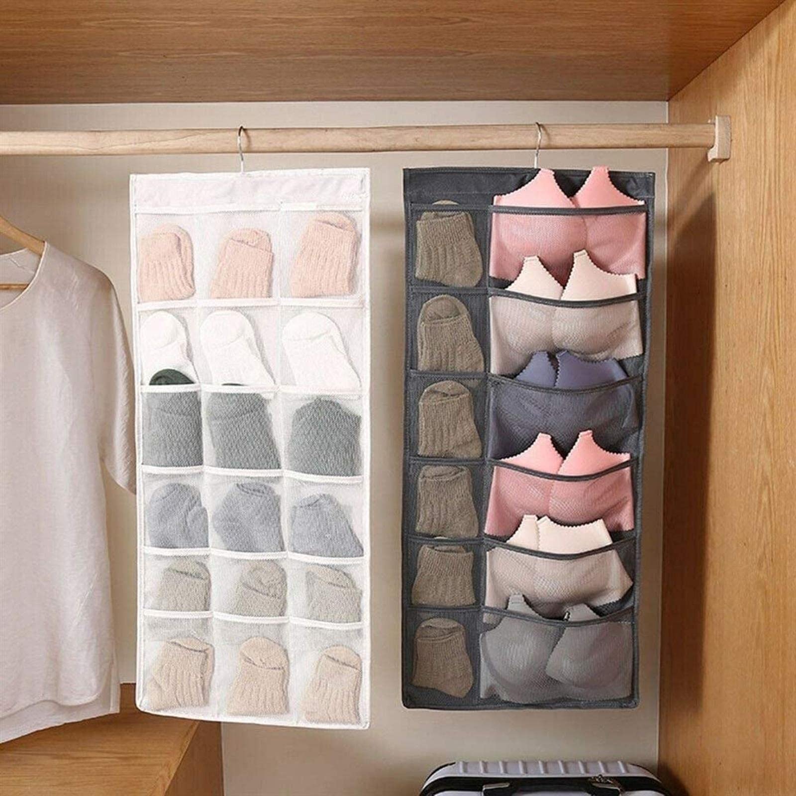 Hängende Tasche Organizer Tür Hängende Wand Organizer Socke BH Unterwäsche Rack Organizer 15/30 Tasche Schrank Aufbewahrung Hängen Organisieren