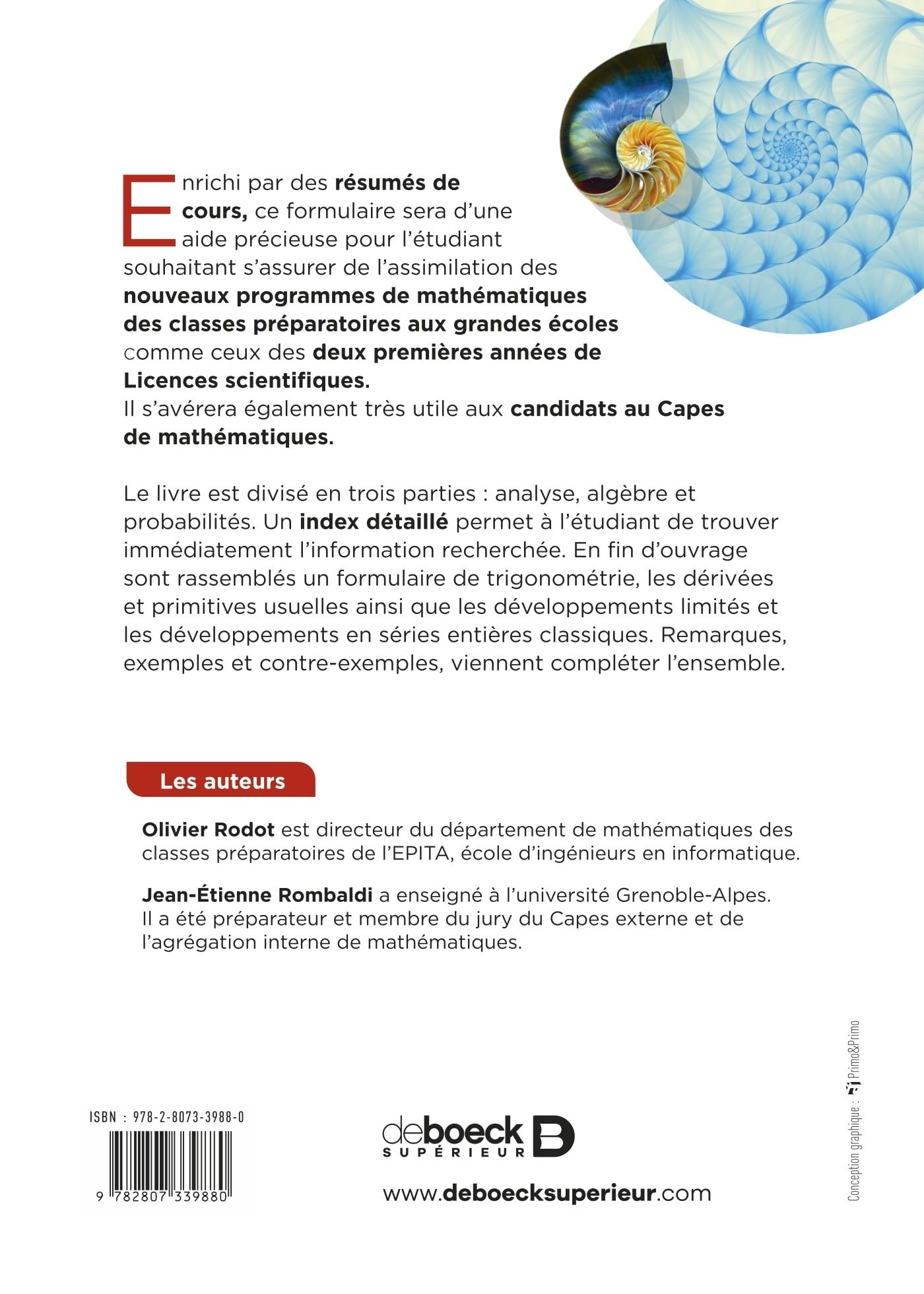 Formulaire de maths: Avec résumés de cours - Licence • Prépas • Capes