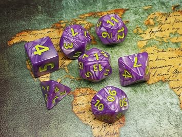 Polyhedral Dice,7PCS Layered Polyhedral D&D Dice,for Dungeons and Dragons RPG MTG Table Games(Purple)