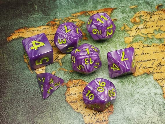 Polyhedral Dice,7PCS Layered Polyhedral D&D Dice,for Dungeons and Dragons RPG MTG Table Games(Purple)