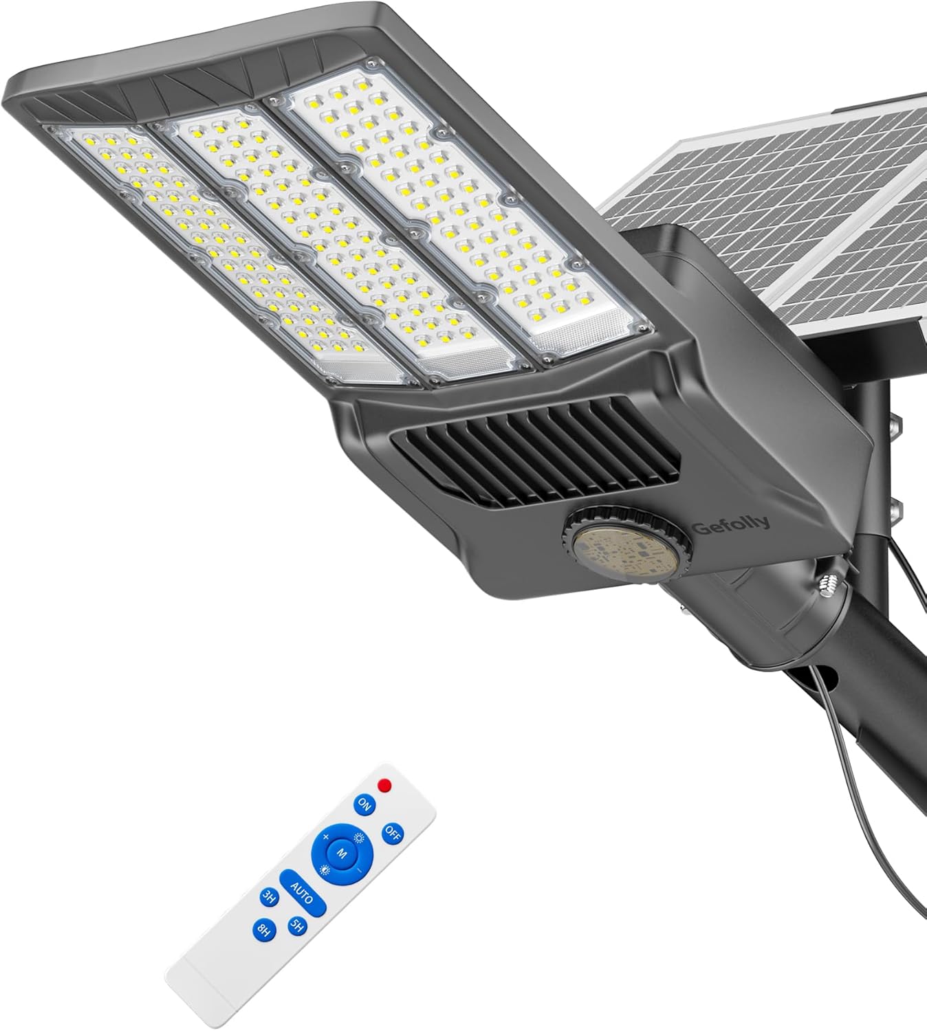 Gefolly SL-9500W Solar Street Light Outdoor 600000LM Commercial Parking Lot Lights Dusk to Dawn 6500K Flood Security Light IP67 Lamp with Motion Sensor for Basketball Court, Yard, Road